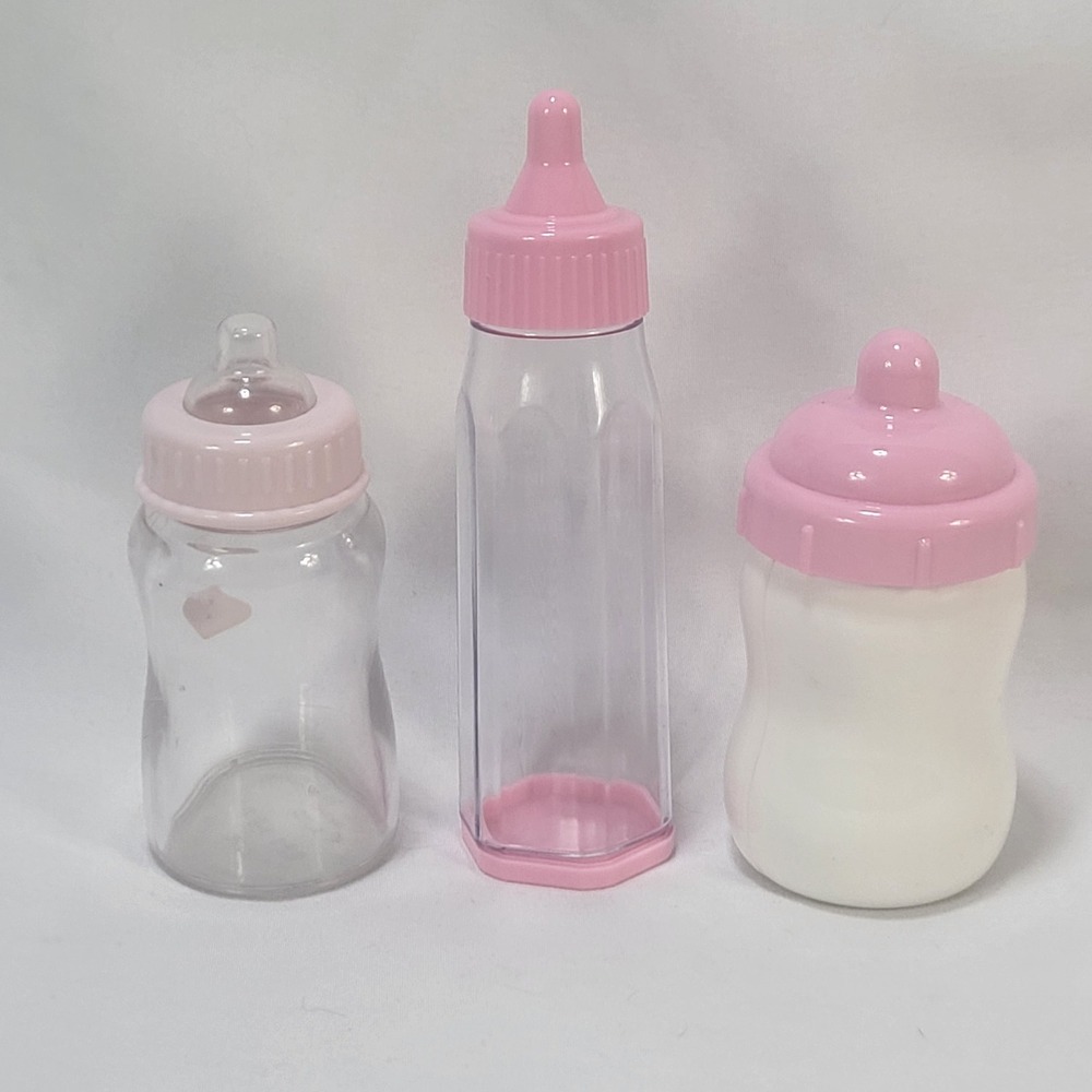 Mixed Baby Doll Bottle Set Pink White Feeding Toy Accessories Replacement